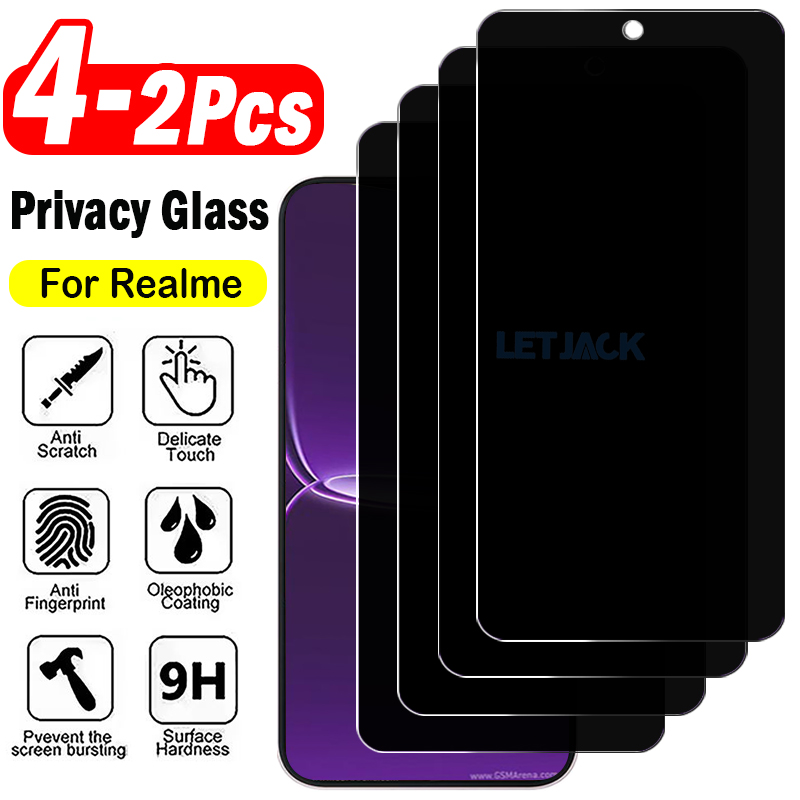 Realme Note 50 - ฟิล์มกันรอยป้องกันการสอดแนม 2-4 ชิ้น สำหรับ Realme Neo8