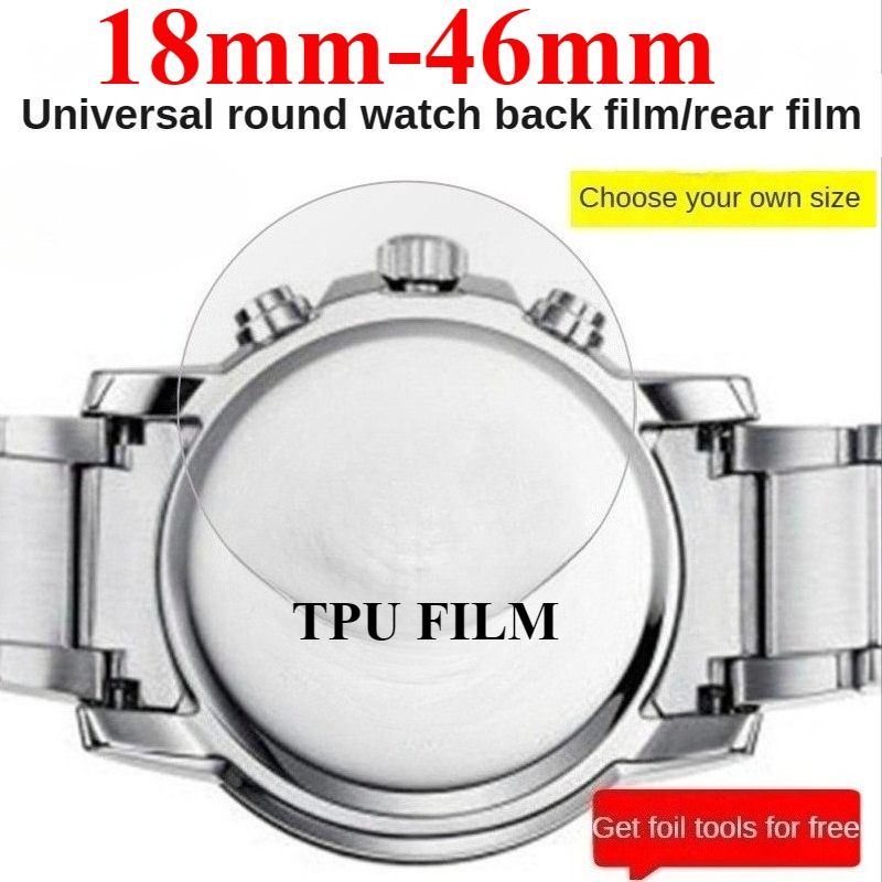 Smartwatch Accessories Inside - 3PCS ฟิล์มป้องกันด้านหลังนาฬิกาทรงกลม 18 มม.-46 มม.อุปกรณ์เสริมสมาร์ทวอทช์ด้านหลัง HD