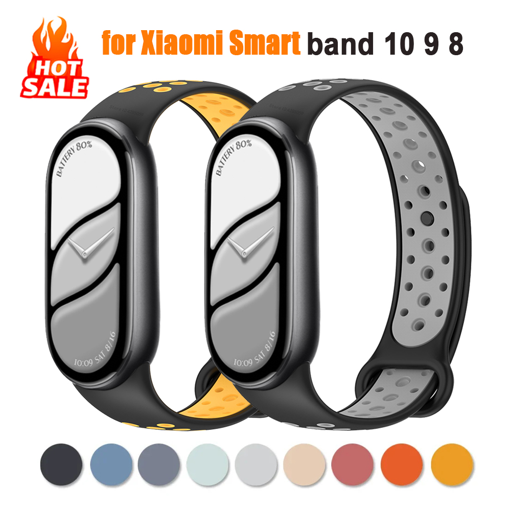 Android Smartwatch Accessories - สายซิลิโคนสำหรับ Xiaomi Mi Band 10 9