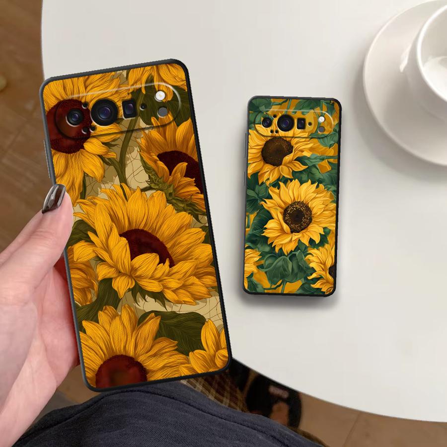 Google Pixel 9 Pro - เคสโทรศัพท์ซันฟลาวเวอร์ ซี ฟันดาสำหรับกูเกิลพิกเซล 10A 8a 6