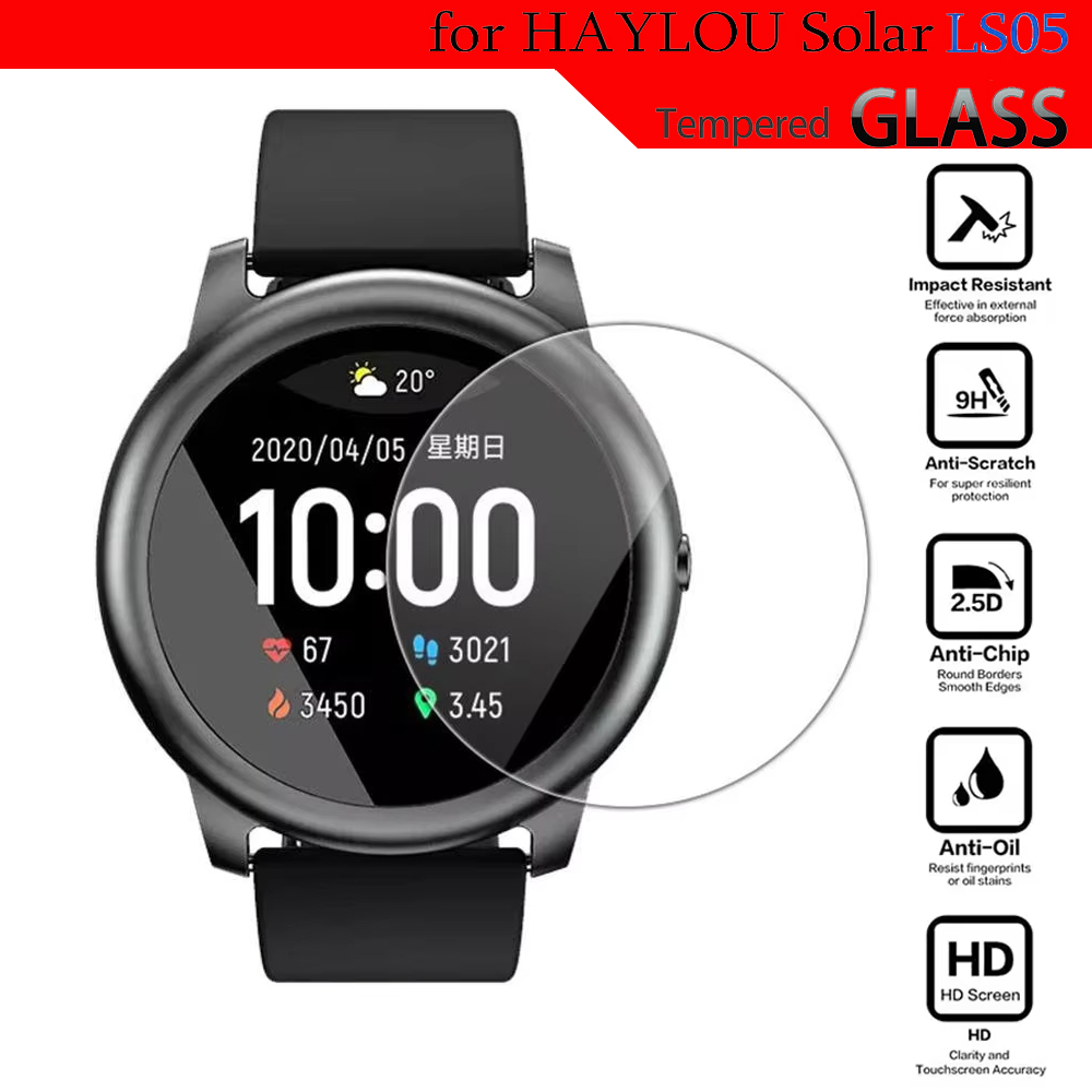 Smartwatch Icon - กระจกนิรภัยสำหรับเฮย์ลู โซลาร์ LS05 อุปกรณ์เสริมนาฬิกาอัจฉริยะความคุ้มครองเต็มรูปแบบ HD ฝาครอบใสป้องกันหน้าจอฟิล์มป้องกันรอยขีดข่วน