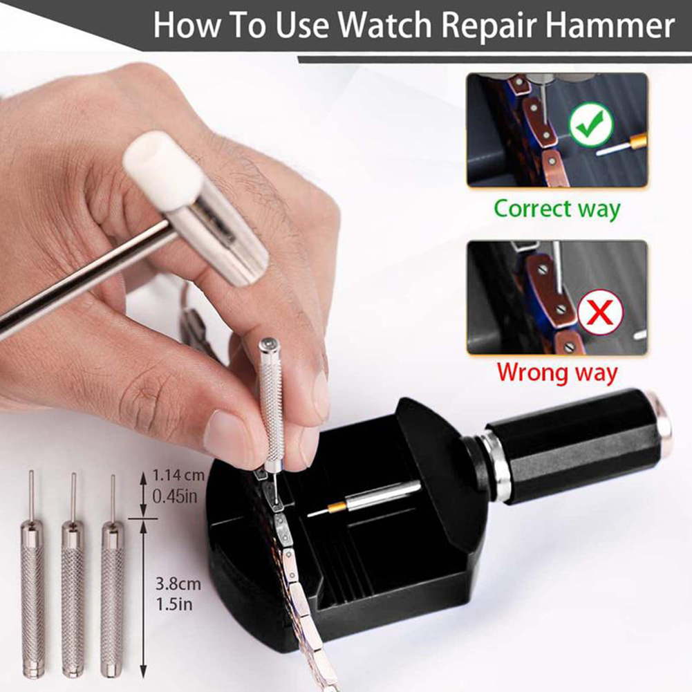 Tool Kit Strap Change - ชุดถอดสายนาฬิกา เครื่องมือเชื่อมต่อสายนาฬิกาสำหรับปรับสายนาฬิกา เครื่องมือเปลี่ยนความยาวสำหรับการถอดสายนาฬิกาสำหรับผู้เริ่มต้น