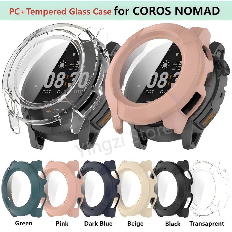 Android Smartwatch Accessories - เคสพีซี+กระจกนิรภัยสำหรับสายนาฬิกาอัจฉริยะ COROS NOMAD พร้อมกันกระแทกแบบเต็มตัว สำหรับอุปกรณ์เสริมฟิล์มกันรอยหน้าจอ NOMAD