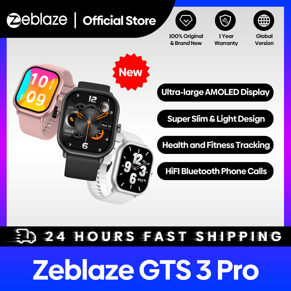 Smartwatch Face - Zeblaze GTS 3 Pro สมาร์ทวอท์ชโทรด้วยเสียงขนาดใหญ่เป็นพิเศษหน้าจอ AMOLED