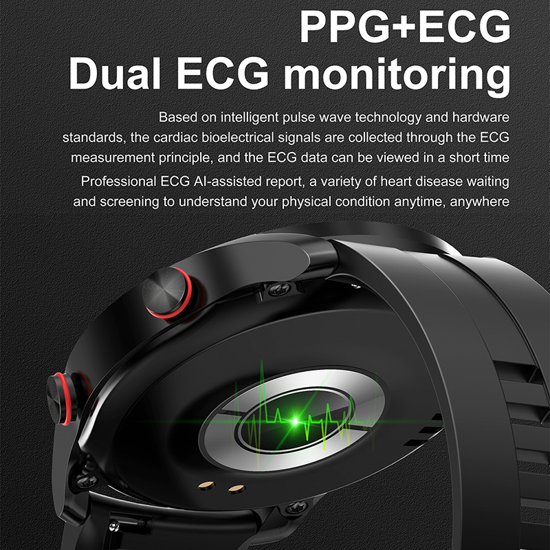 ECG + PPG บลูทูธสมาร์ทนาฬิกาผู - Smartwatch Face บทวิจารณ์และราคา