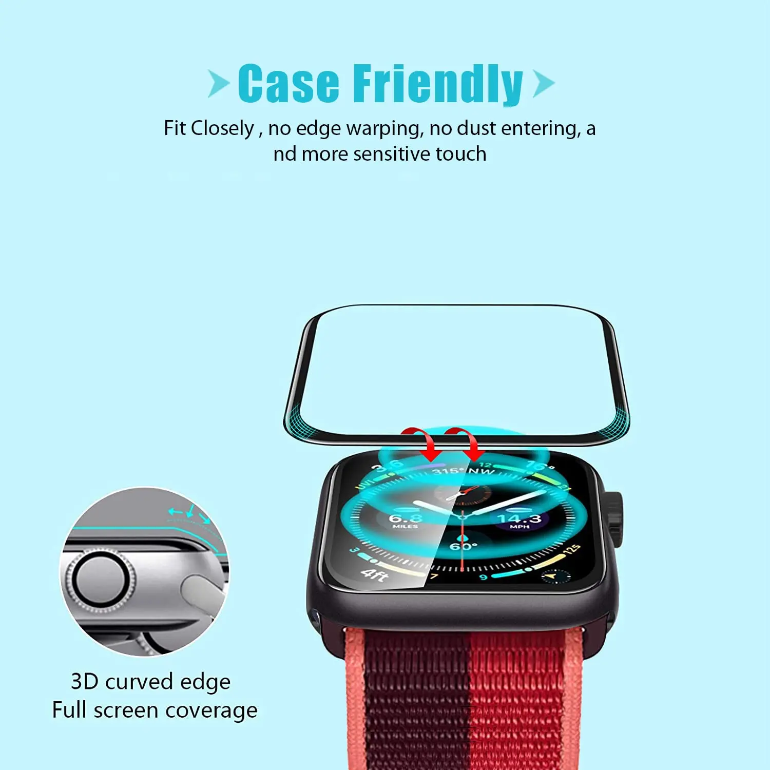 ตัวป้องกันหน้าจอ 3D ฟิล์มกระจก - Smartwatch Icon บทวิจารณ์และราคา