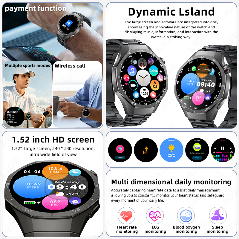 2026 ใหม่บลูทูธโทรผู้ชายสมาร์ท - Smartwatch Custom บทวิจารณ์และราคา