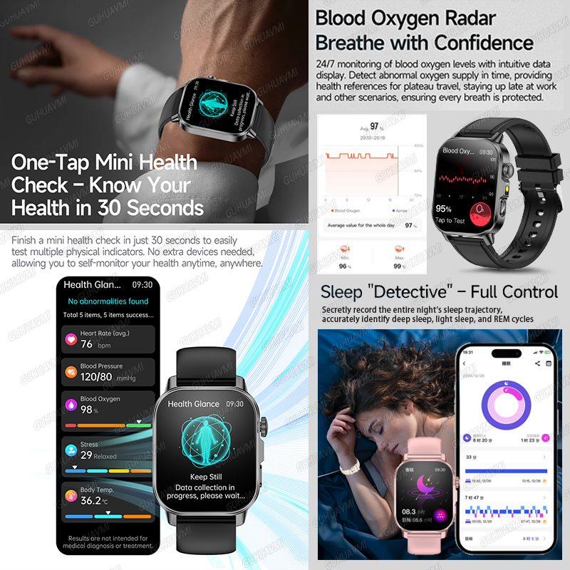 GUHUAVMI 2026 สมาร์ทวอทช์เพื่อ - Android Smartwatch Accessories บทวิจารณ์และราคา