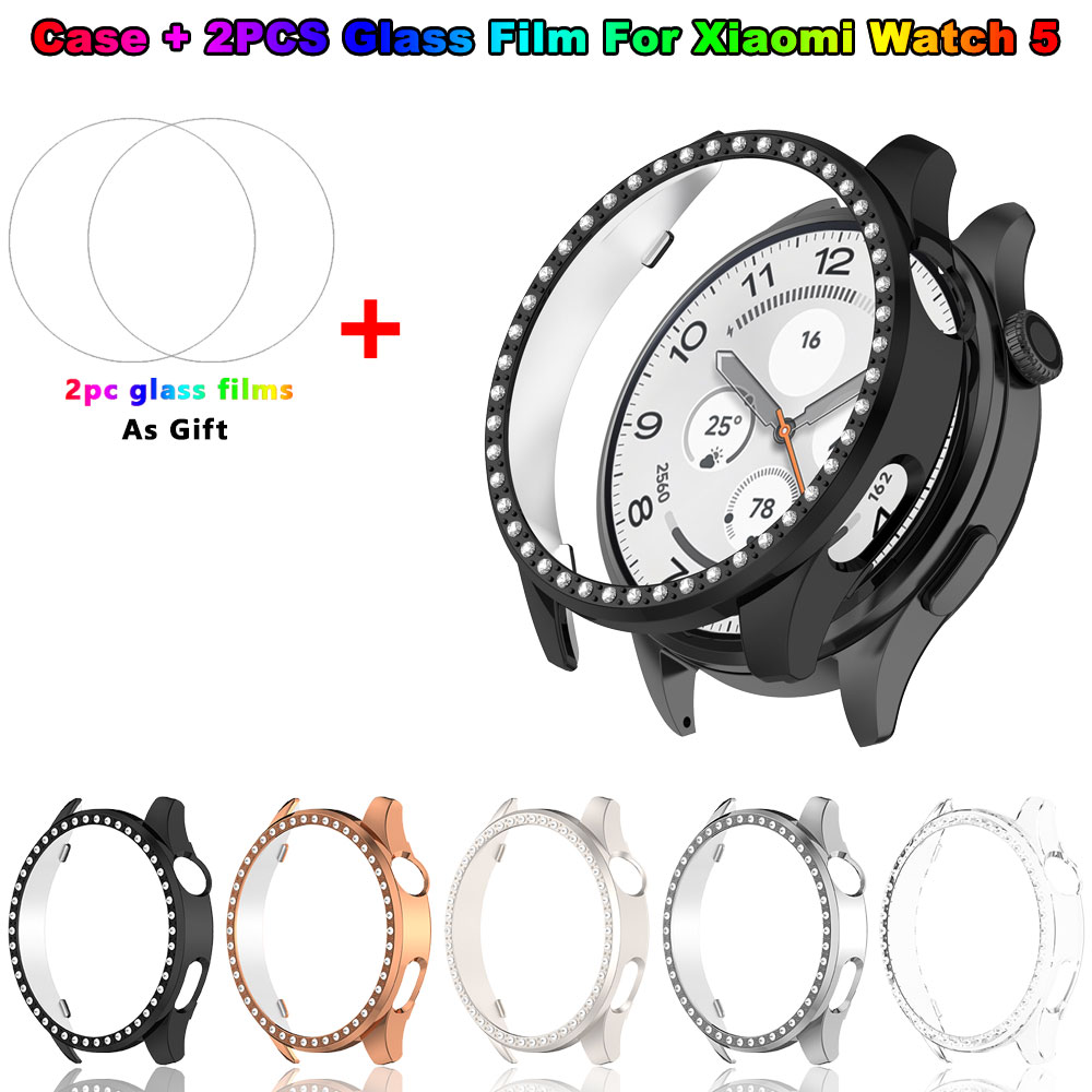 เคสพีซีแบบมีประกาย + ฟิล์มกระจ - Android Smartwatch Accessories บทวิจารณ์และราคา